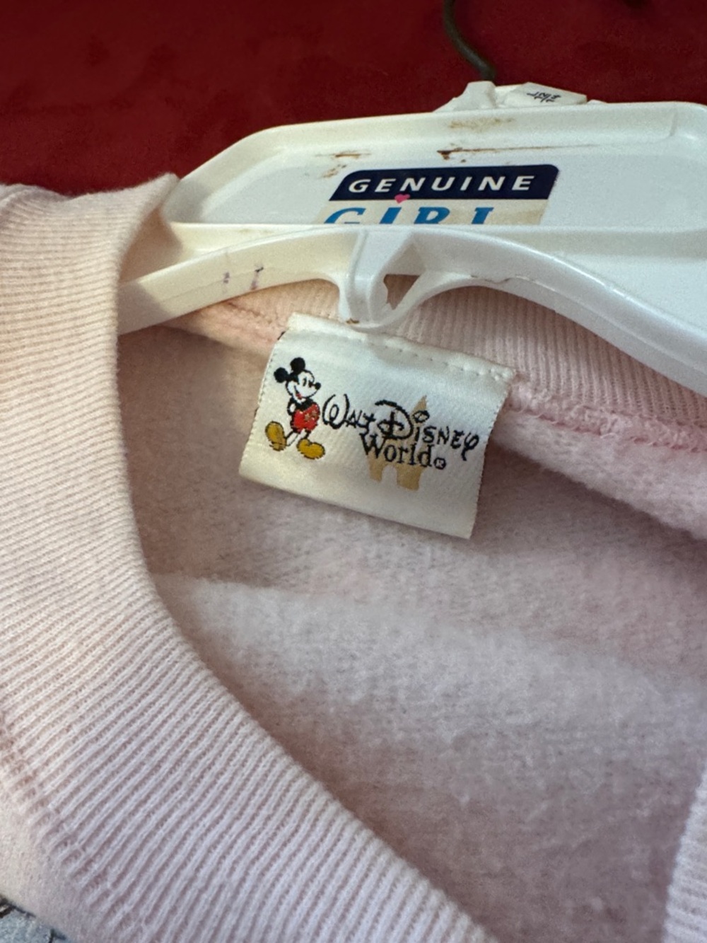 Vintage, Disney Pink Crewneck Sweatshirt with Mickey Tag, size S - Picture 5 of 5